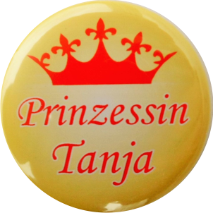 Button Prinzessin mit Namen gelb